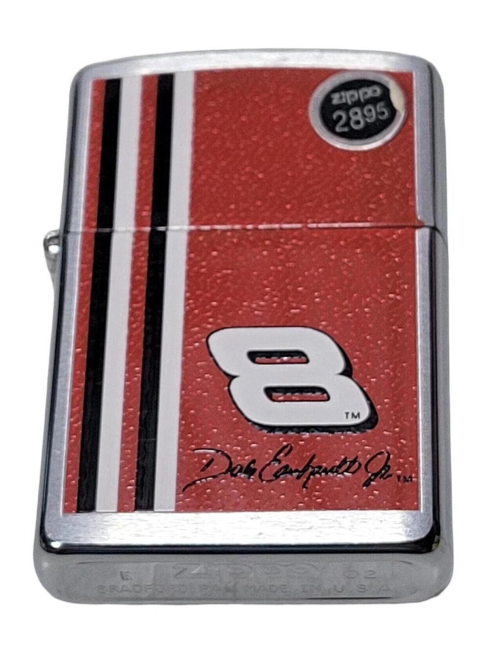 Vintage 2002 Dale Earnhardt Jr #8 Stripe Chrome Zippo Lighter NEW Unfired